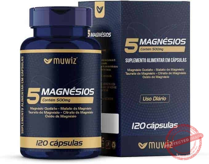 5-Magnesios-500mg-120-Capsulas-Quelato-Malato-Taurato-Citrato-e-Oxido-de-Magnesio-1.jpg 5 Magnésios 500mg 120 Cápsulas - Quelato Malato Taurato Citrato e Óxido de Magnésio - Imagem 1