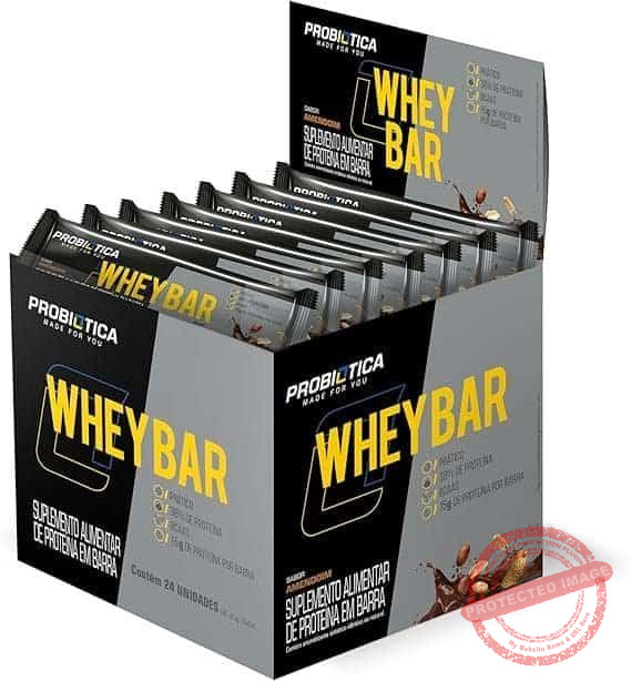 Probiotica-Whey-Bar-High-Protein-24-Unidades-40G-Amendoin.jpg Probiótica Whey Bar High Protein - 24 Unidades 40G Amendoin - Imagem 1