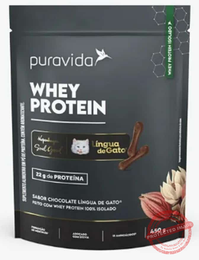 Whey-Protein-Isolado-Puravida-Chocolate-Lingua-de-Gato-450g.jpg Whey Protein Isolado Puravida Chocolate Língua de Gato 450g - Imagem 1